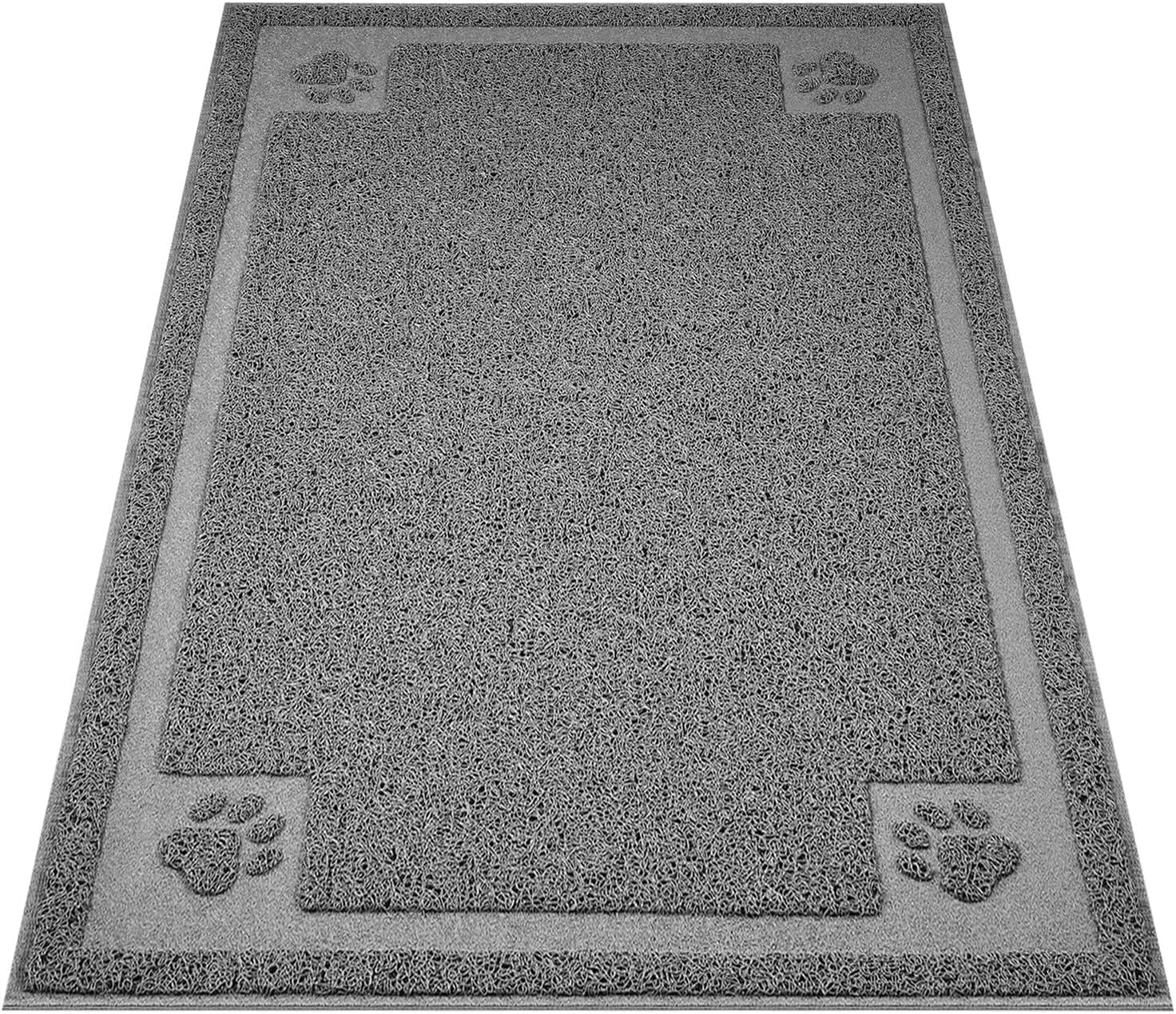 Large Cat Litter Mat Trapper 35"×23", Waterproof, Non-Slip, Gray | Large Litter Box Mat, Foldable Trapping Mat, Anti-Slip Design, for Cat Litter Boxes and Sensitive Paws, Easy to Clean