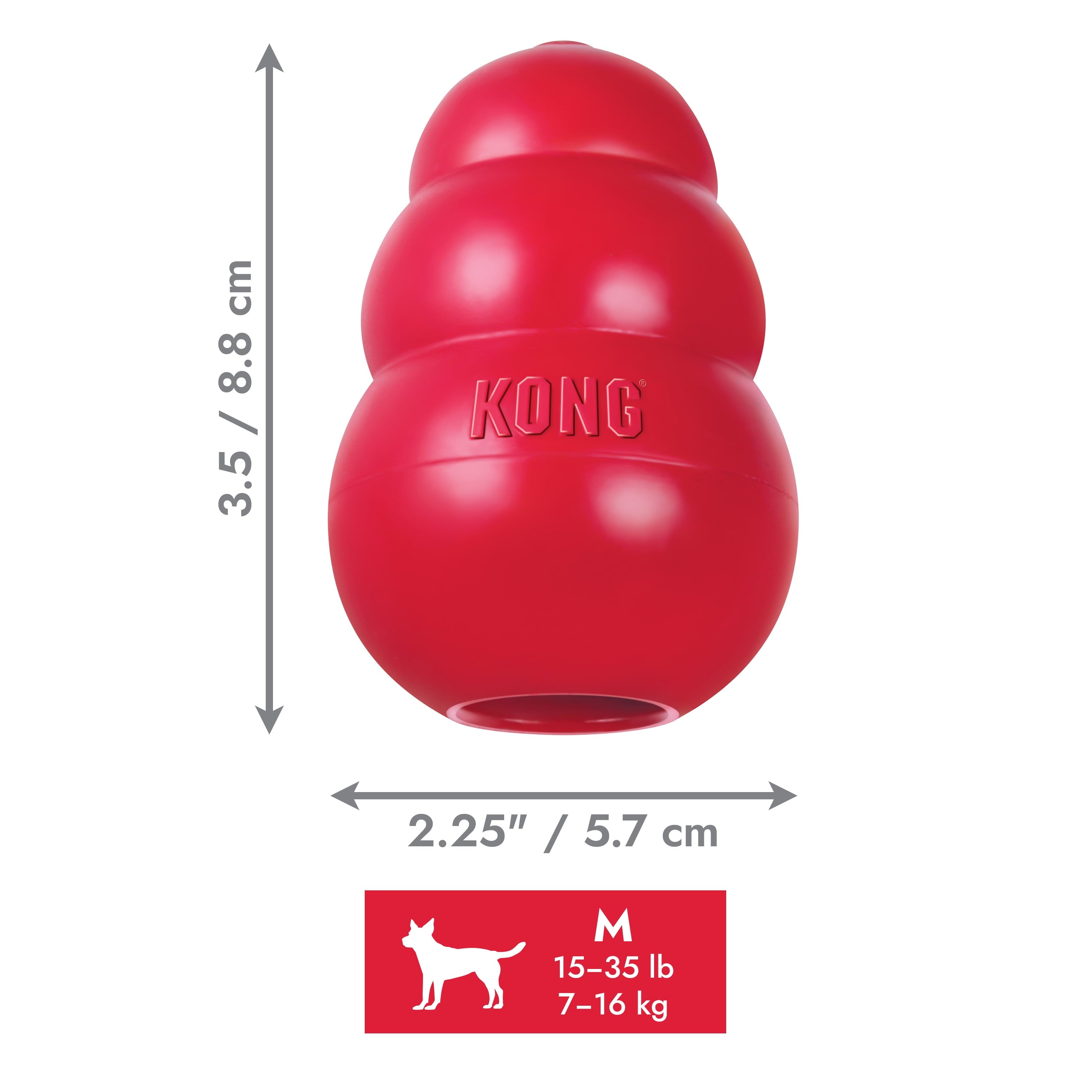 ® Classic Rubber Dog Toy for Average Chewers, Medium, for Dogs between 15-35 Lbs