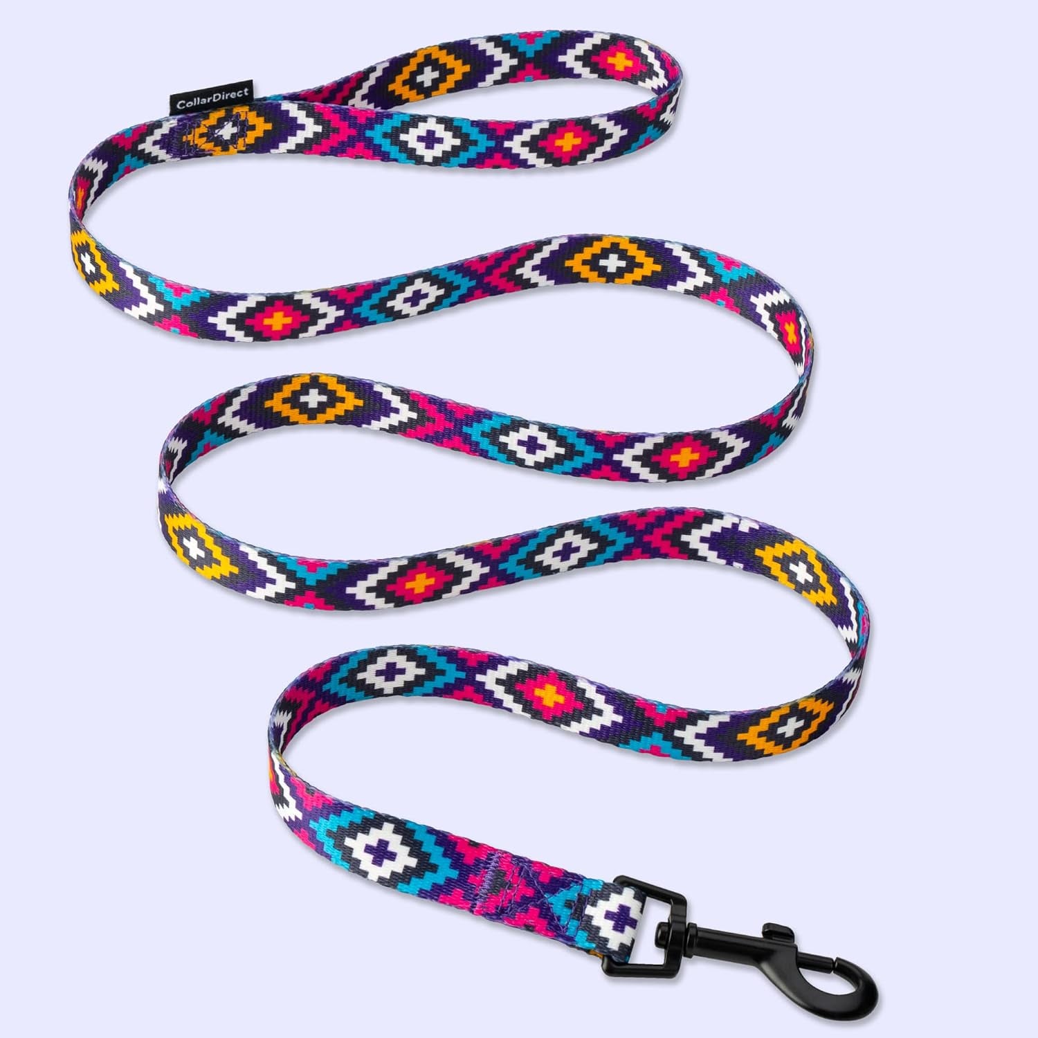 Dog Leash Durable Pet Leash for Walking Training Running for Small, Medium and Large (Ethnic Pattern, Purple, L)
