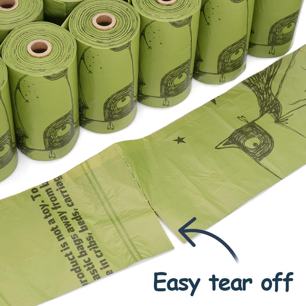 Dog Poop Bags 240 Count, Unscented Extra Thick Waste Bag with Dispenser, 100% Leak Proof, Doggie Bag Refill Rolls