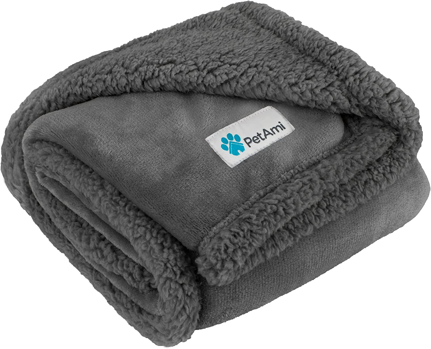 Dog Blanket for Medium Large Dogs and Pets, Soft Sherpa Fleece Pet Blanket Throw Cats Puppies, Reversible Plush Couch Cover Protector Sofa Bed Car Seat, Machine Washable, 80X60, Solid Dark Gray