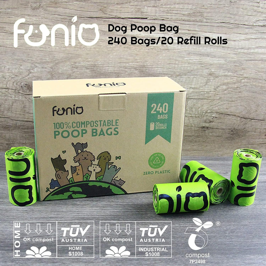 Dog Poop Bag Biodegradable,100% Compostable Vegetable Based Corn Starch Poop Bags,Certified Compostable Dog Poo Bags