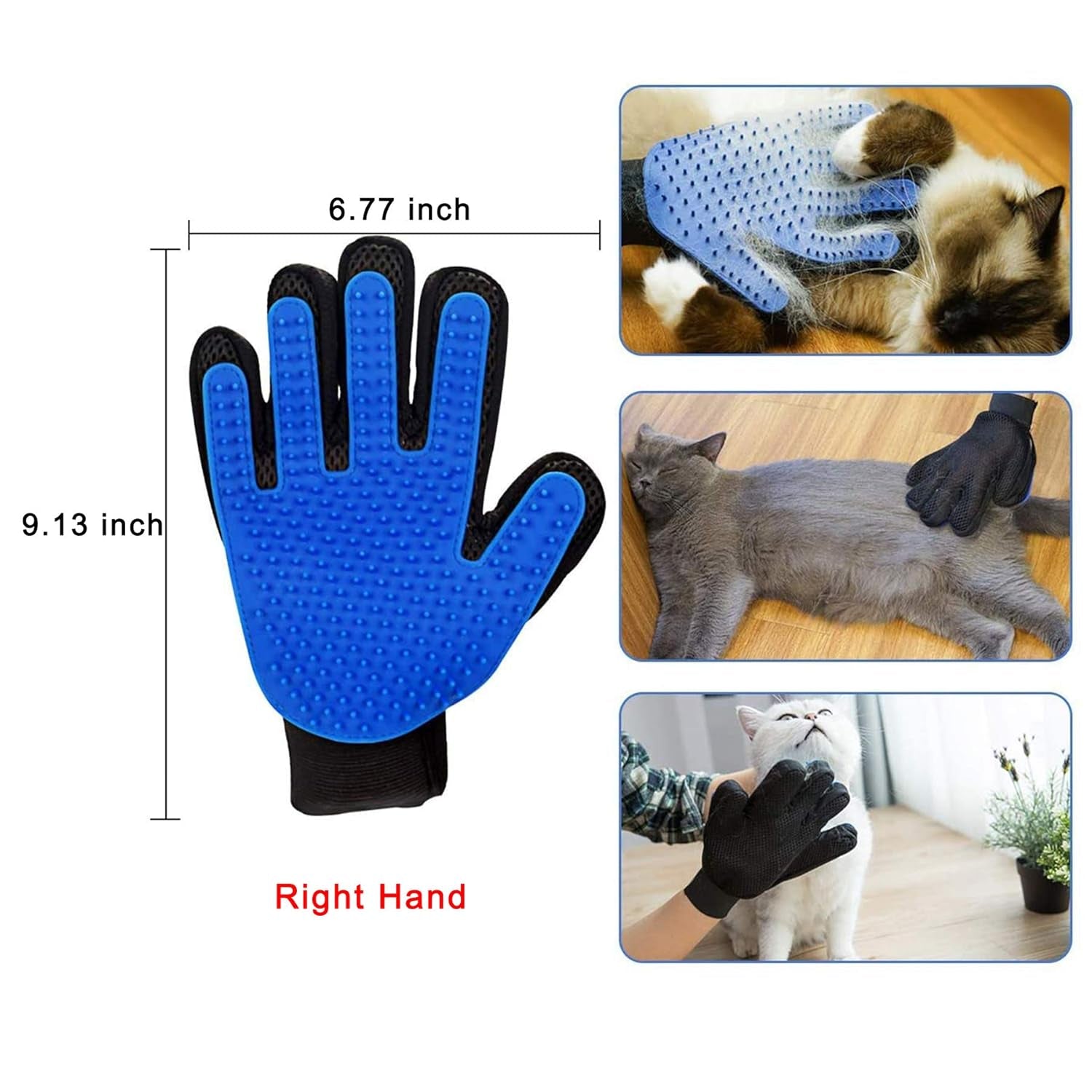 Dbuy 3 Pack Cat Grooming Set - Self Groomer Massage Combs with Catnip, Mitts Brush Gloves for Short and Long Fur, Hair Remover Tool